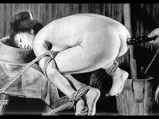 Slaves on a rope Japanese art quirky slavery bdsm painful cruel punishment Asian fetish